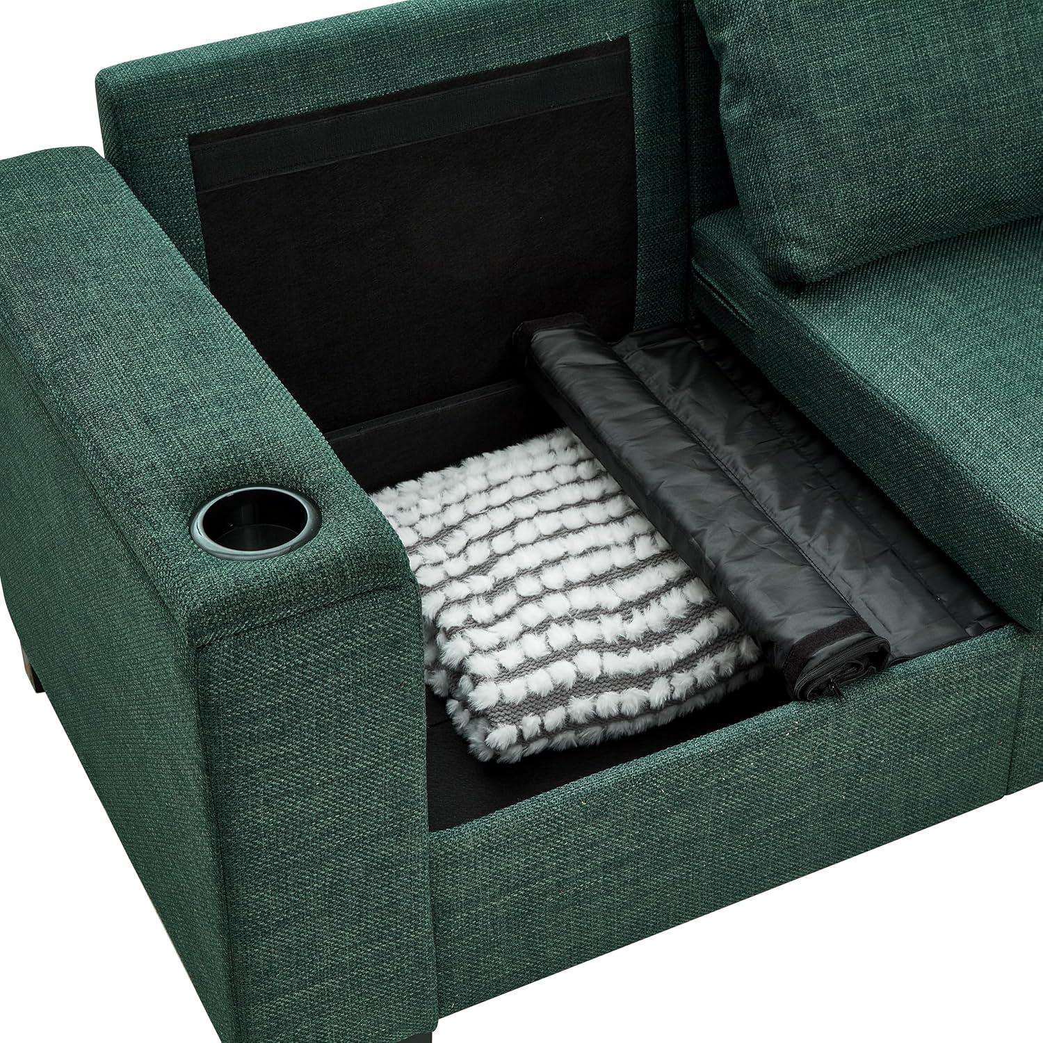 Our Honest ​Take on the Modern Green Sofa Set with Storage & ⁢Cup Holders