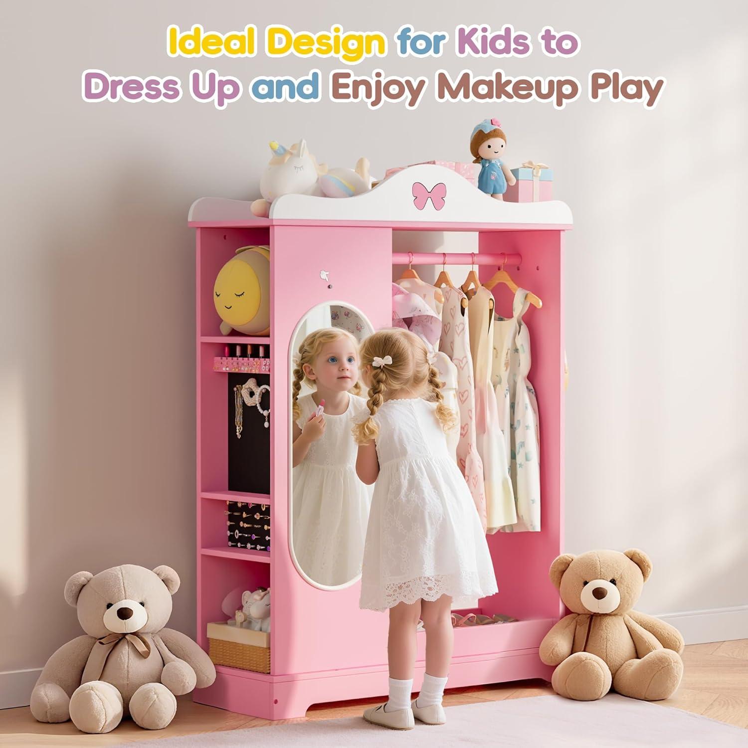 Our​ Honest Take: sturdy & Stylish Pink Kids Armoire for Playrooms