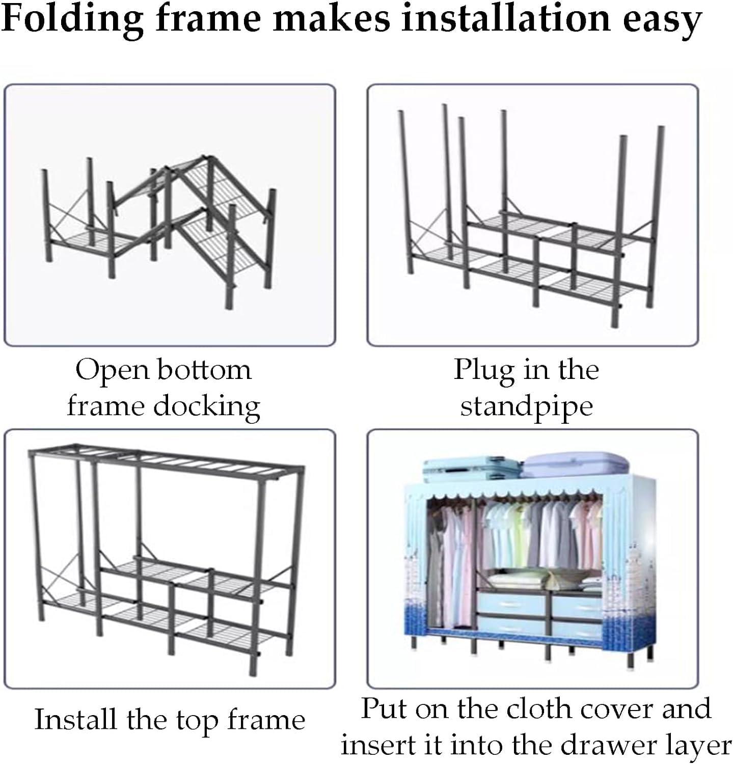 Our Take on the Foldable Closet with Spacious Drawer & rail