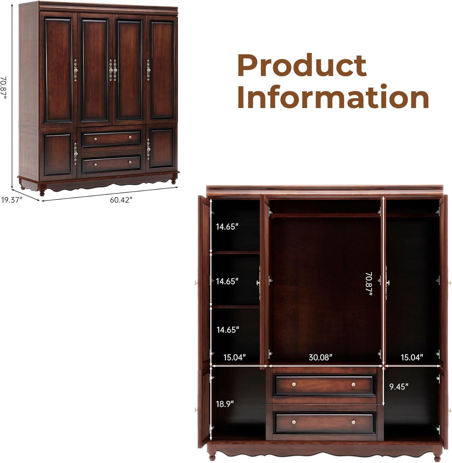 Our Take on the Cherry Red Solid Wood Armoire: Spacious & ⁣Stylish