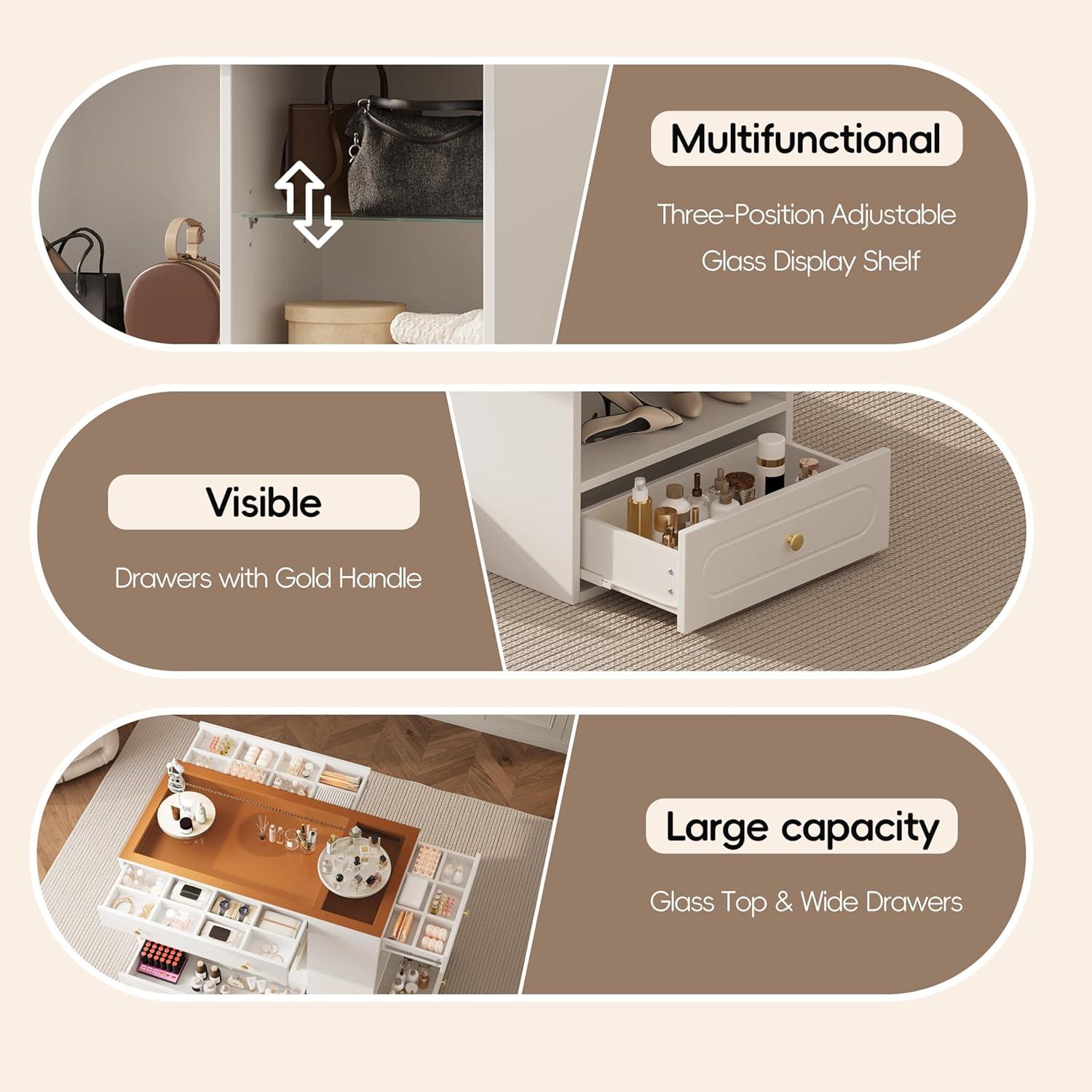 Our Honest Take: Stylish Closet Island with drawers & ‌Display