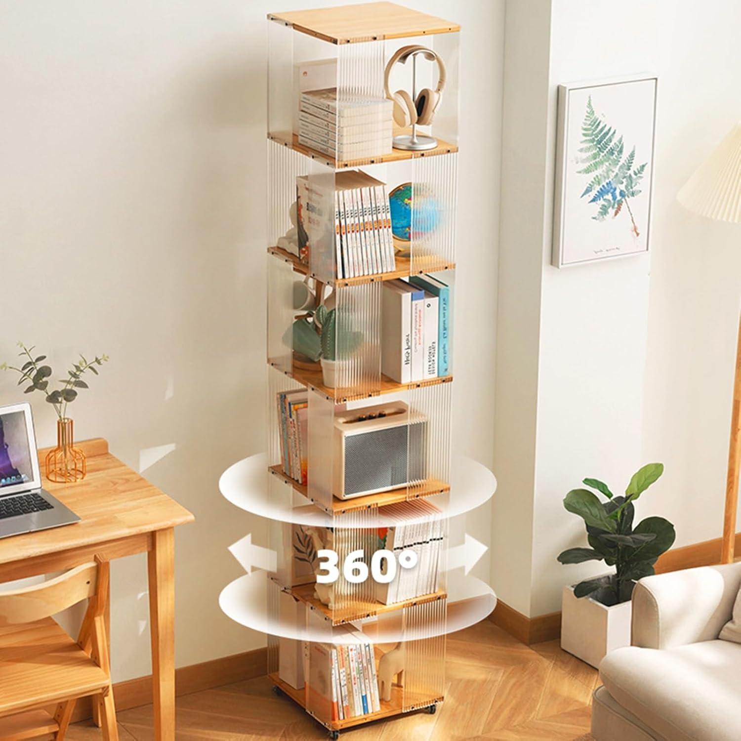 How We Maximized Space with‌ YVYKFZD's 360° Rotating Bookshelf