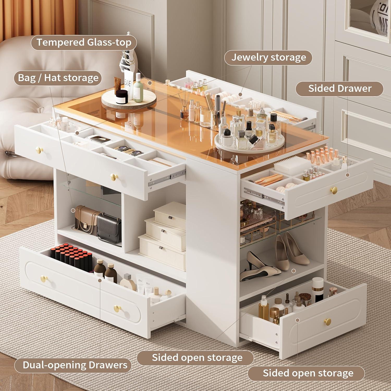 Our Honest Take: Stylish Closet island with Drawers & Display