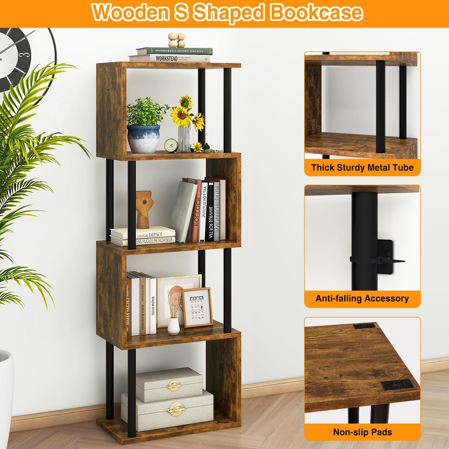Our Take on the IBUYKE ‍5-Tier‌ S-Shaped ⁤Bookshelf: Stylish & Sturdy