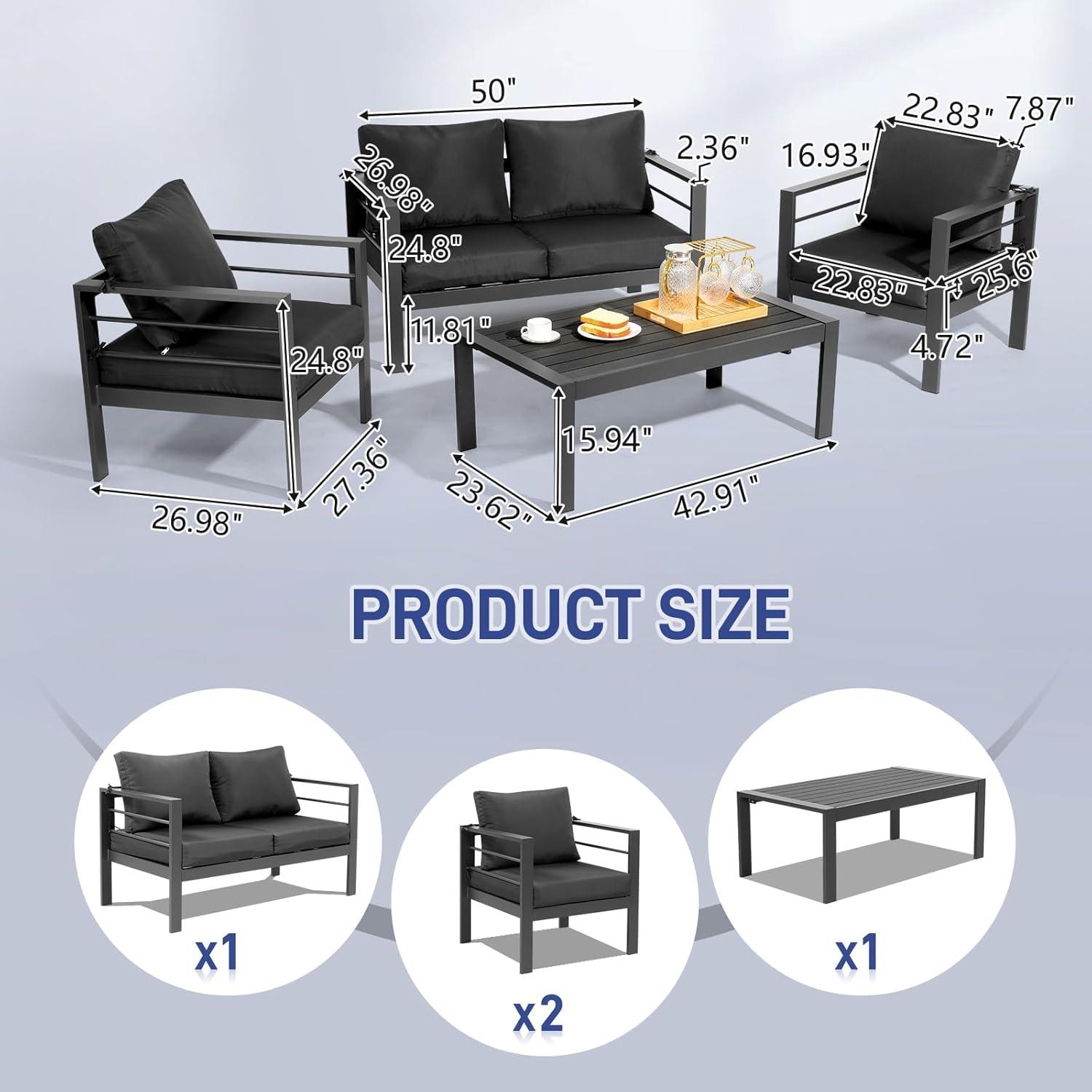 Our Honest Take: JHshop's ​Modern 4-Piece Patio Set Reviewed