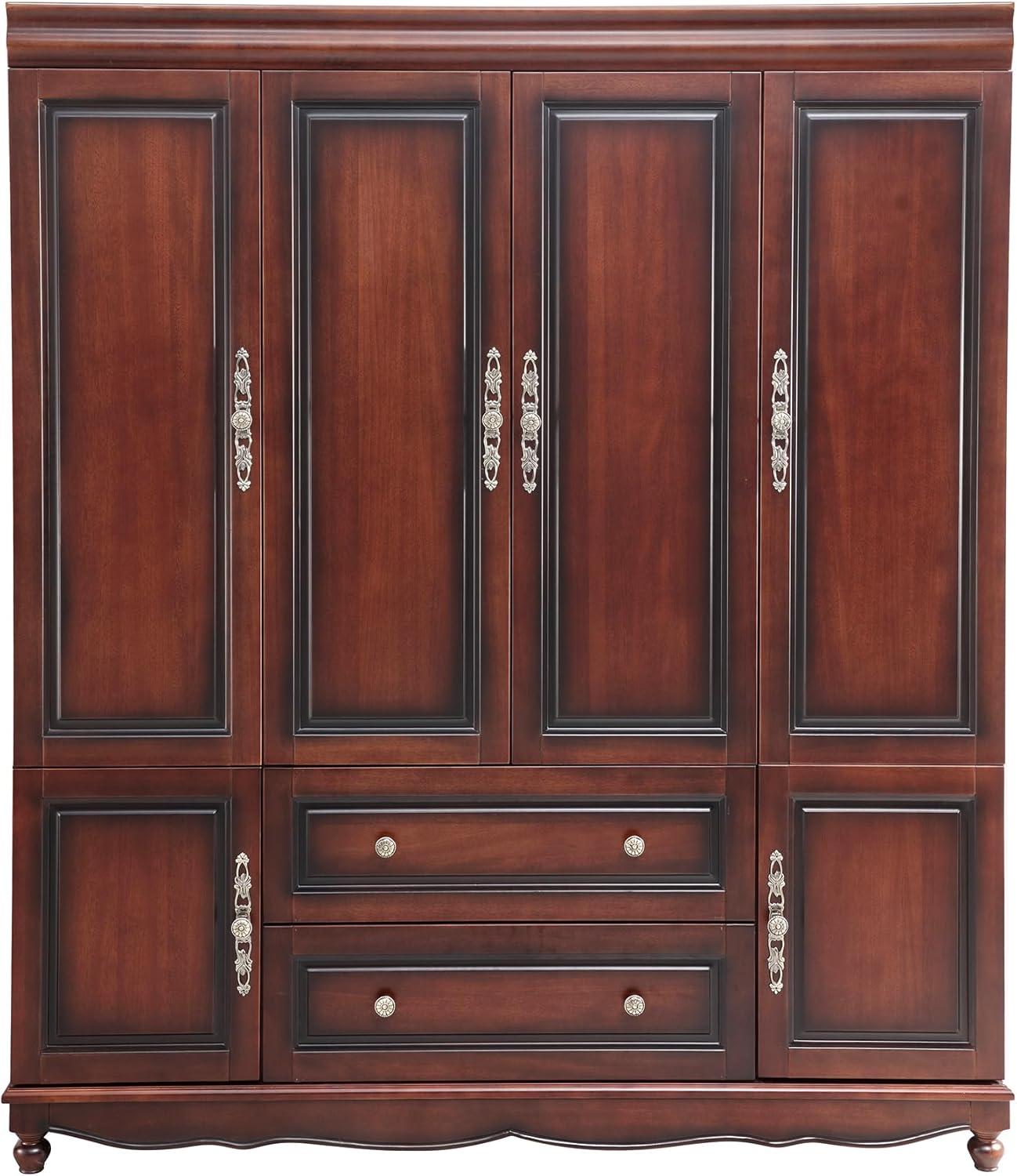 Our Take on⁣ the Cherry Red Solid Wood Armoire: Spacious & Stylish