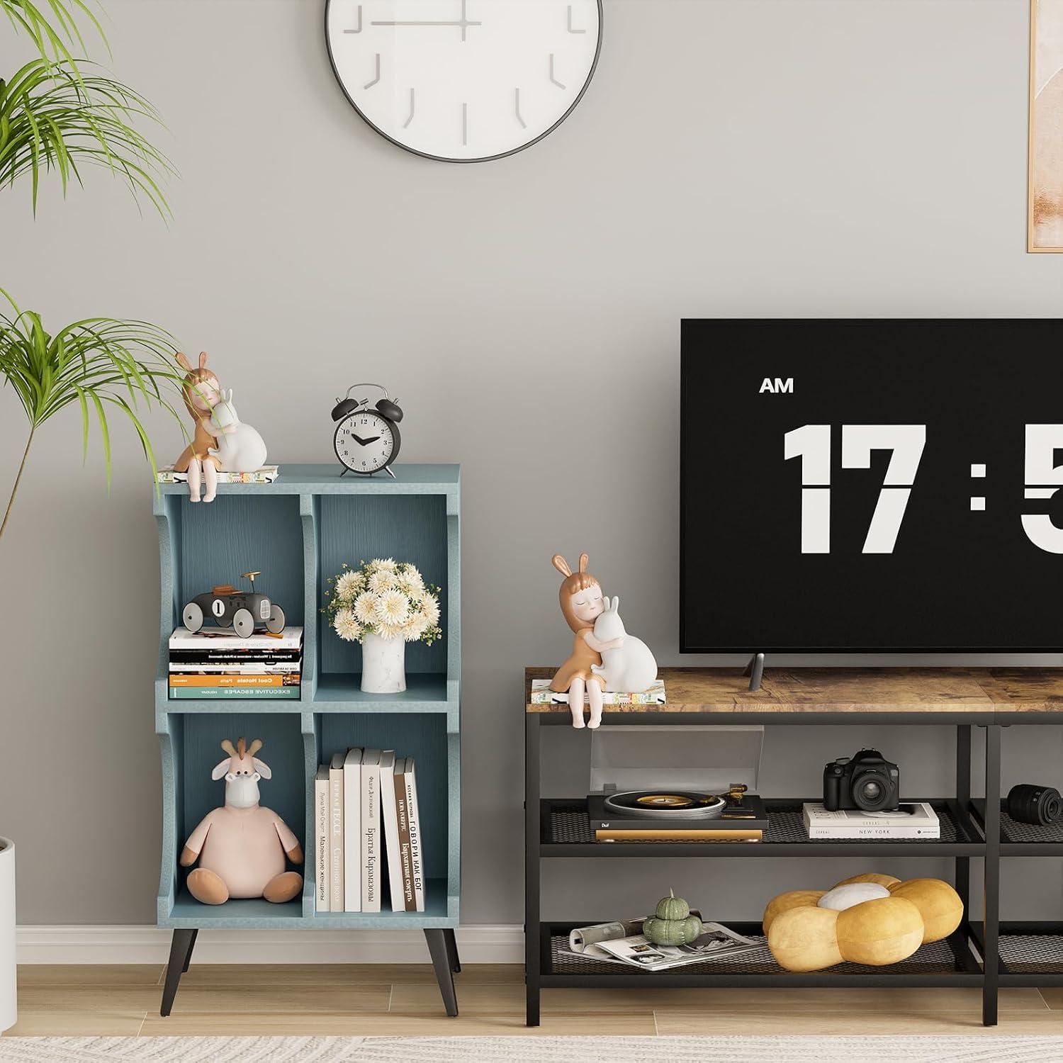 Our Take on the Stylish 4 Cube Blue Bookshelf: Space & Simplicity