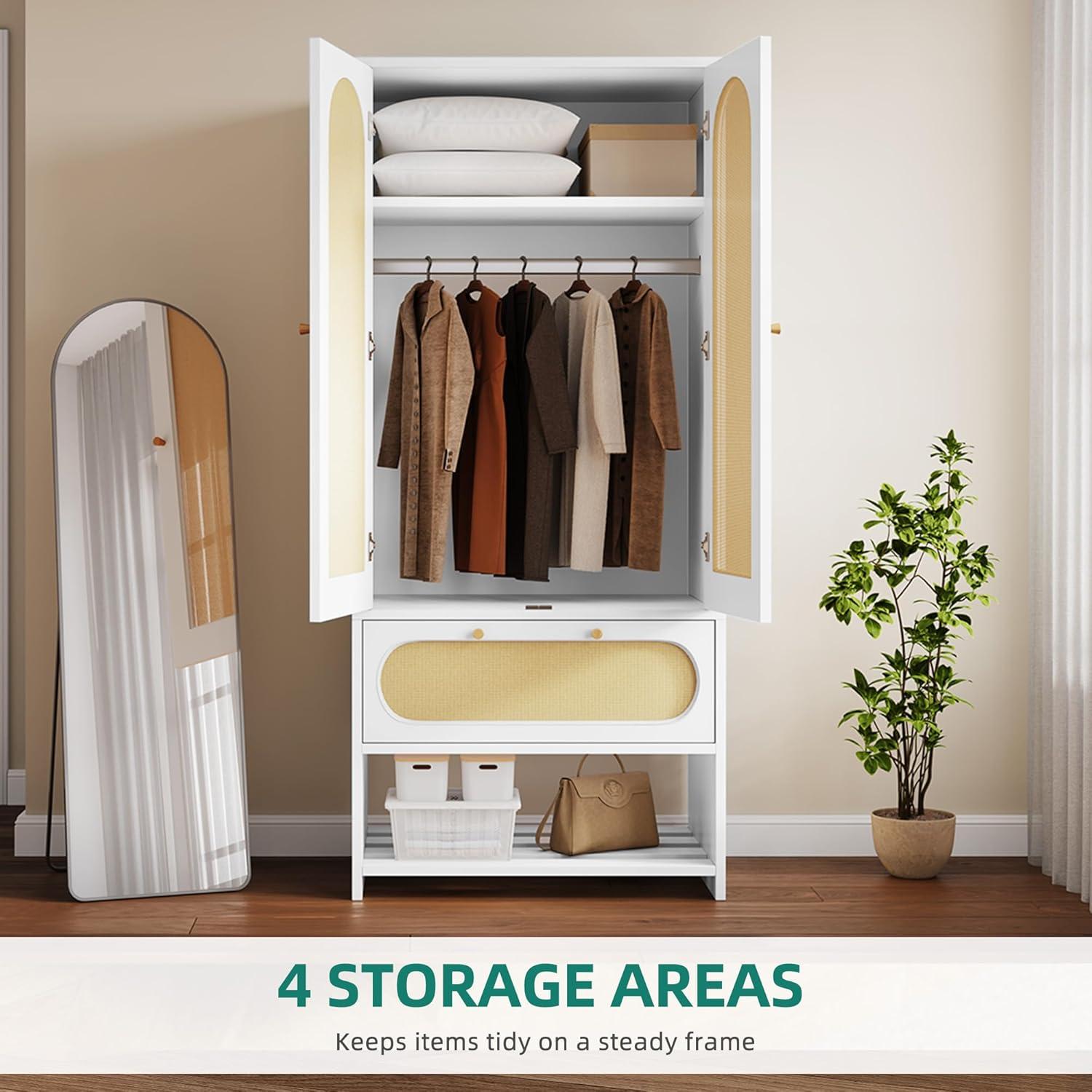 Why We Love the YITAHOME Rattan Wardrobe: Stylish & spacious