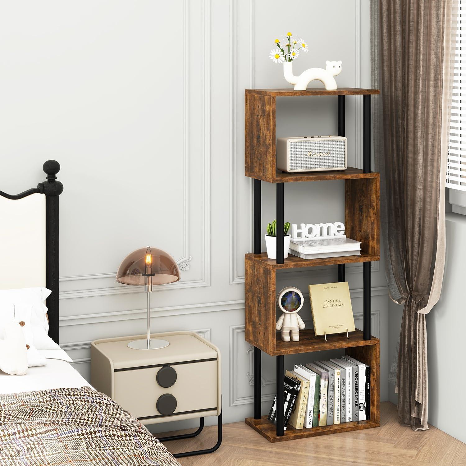 Our Take on the IBUYKE 5-Tier S-Shaped Bookshelf: Stylish & Sturdy