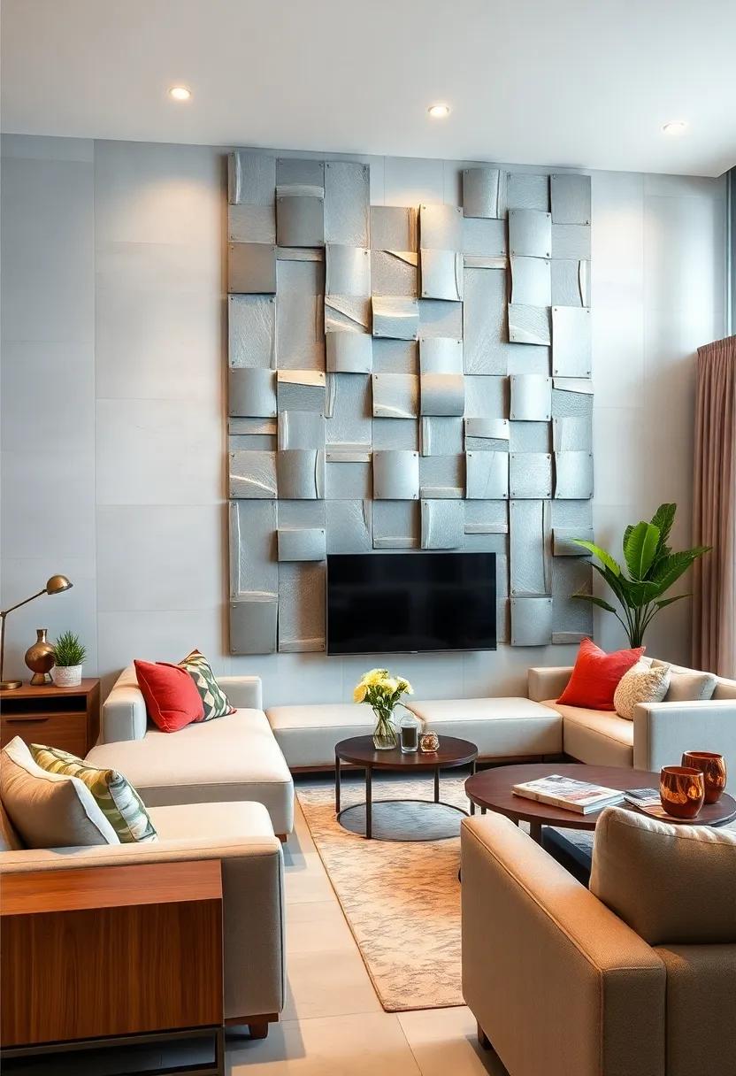 Abstract Waves: Flowing metal forms add dynamic movement and a contemporary feel to any living space