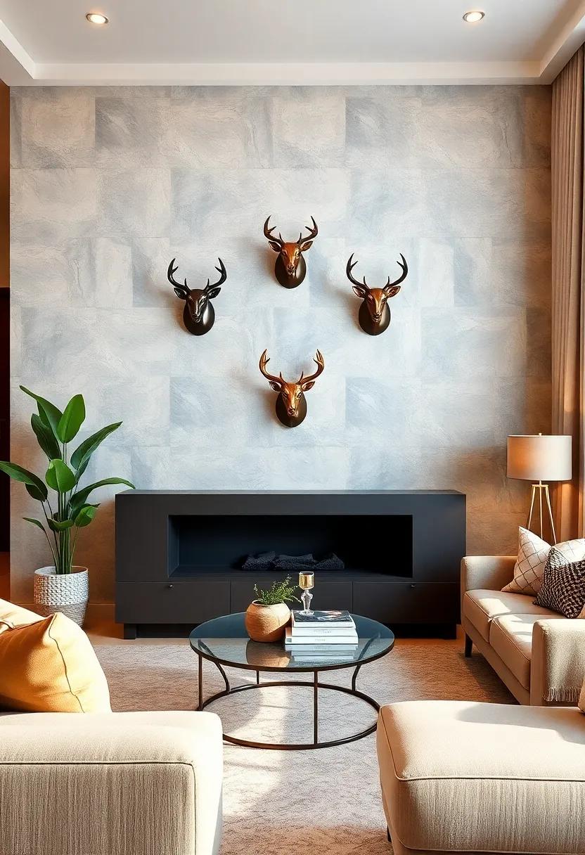 Animal Head mounts: Minimalist metal animal heads add a trendy, contemporary twist on classic decor