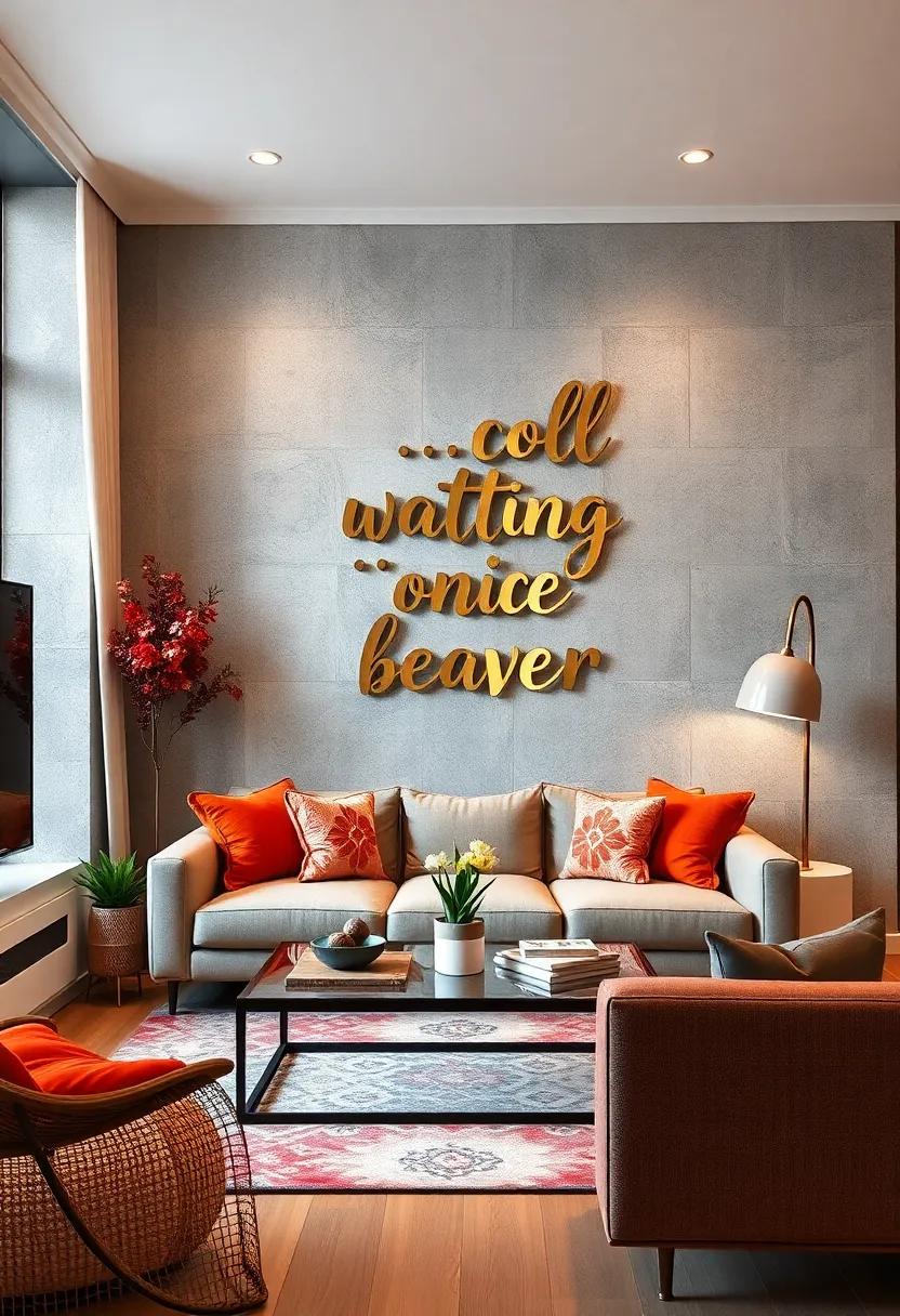 Metallic Typography: inspirational quotes or words crafted in metal to motivate and personalize your room