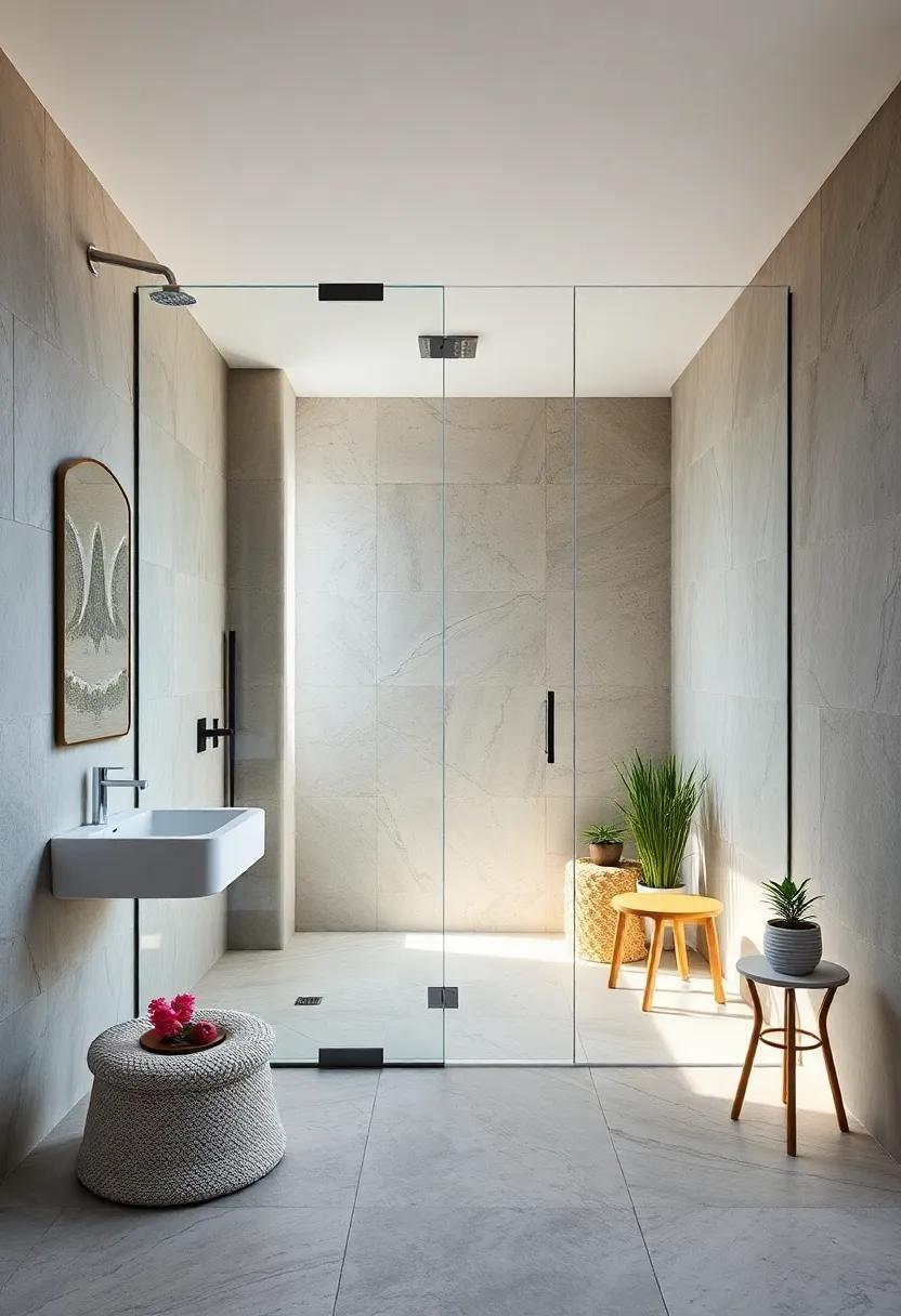 Frameless ‌Clear Glass Door -​ Sleek⁢ and minimalistic, this design invites light⁤ to flow freely, making any⁣ bathroom feel open and airy