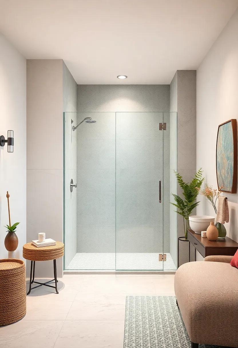 Frameless Hinged Door with Chrome⁢ Hardware - A timeless pairing that highlights clean lines ‍and ⁤polished details for a refined look