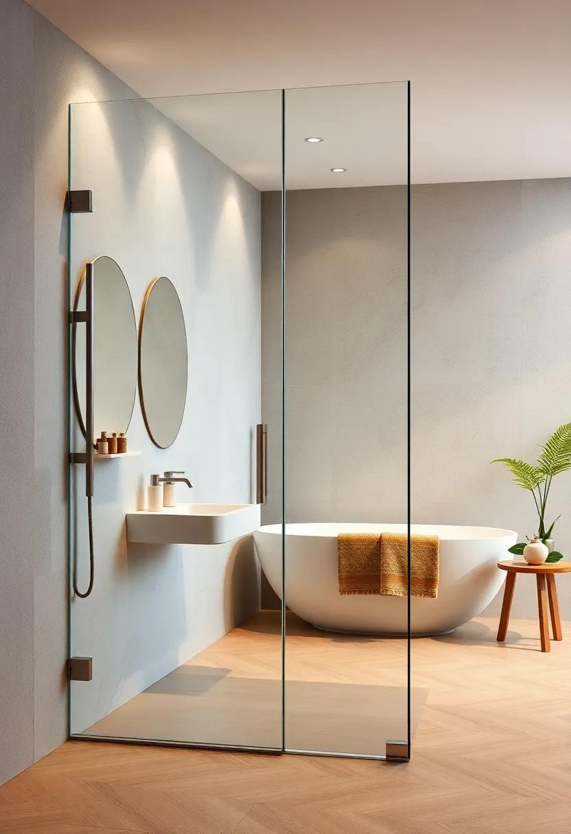 Recessed handle Glass Door - Sleek handles integrated into ‍the‍ glass ⁢itself add a futuristic touch and superb functionality