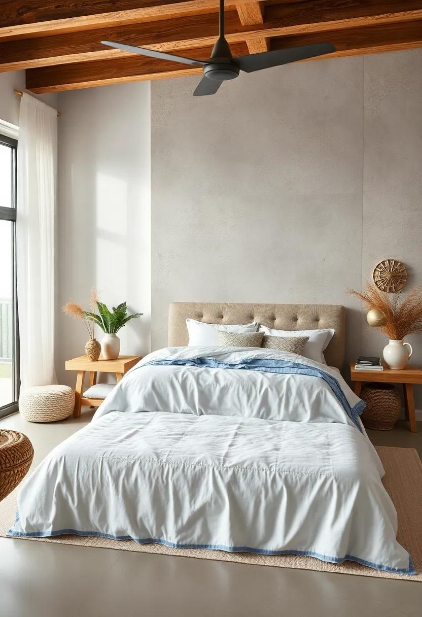 Beach-Inspired Bedding: opt for lightweight cotton or linen bedding in blues, whites, and neutrals to reflect seaside relaxation