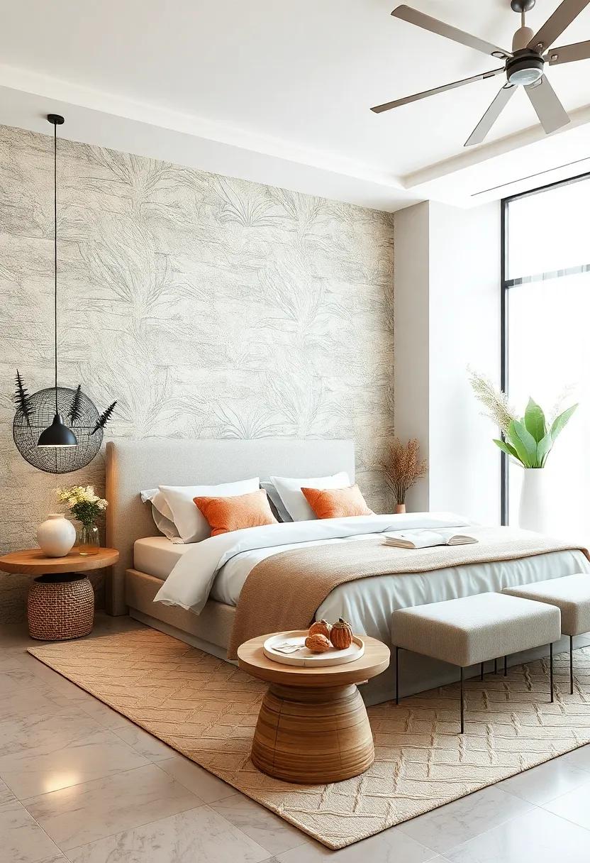 Beach-Inspired Wallpaper: Select wallpaper with subtle seaside patterns like waves, shells, or palm leaves for accent walls