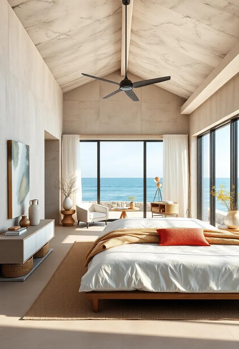 Open, Airy Layouts: Design bedrooms to maximize natural light and open space, reflecting the spaciousness of the coast