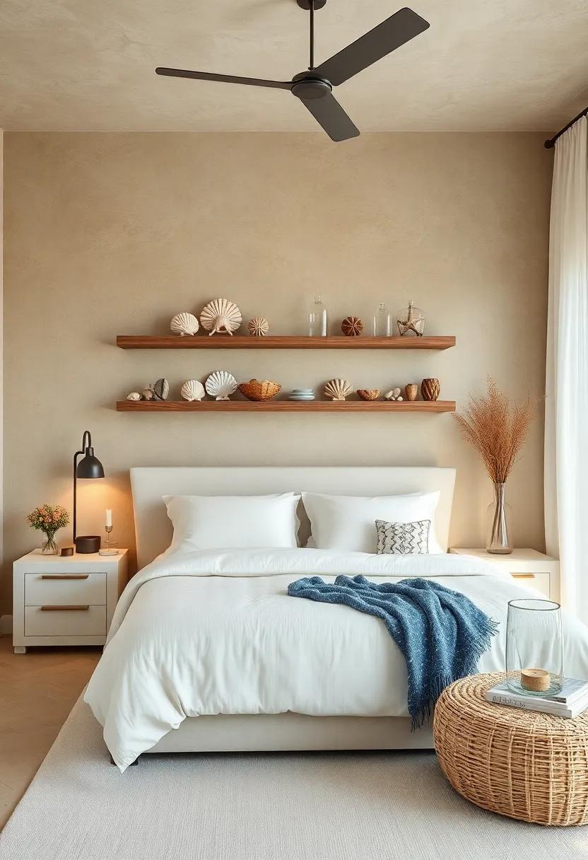 Seashell Collections: Display curated seashells on shelves or in glass jars for subtle seaside charm