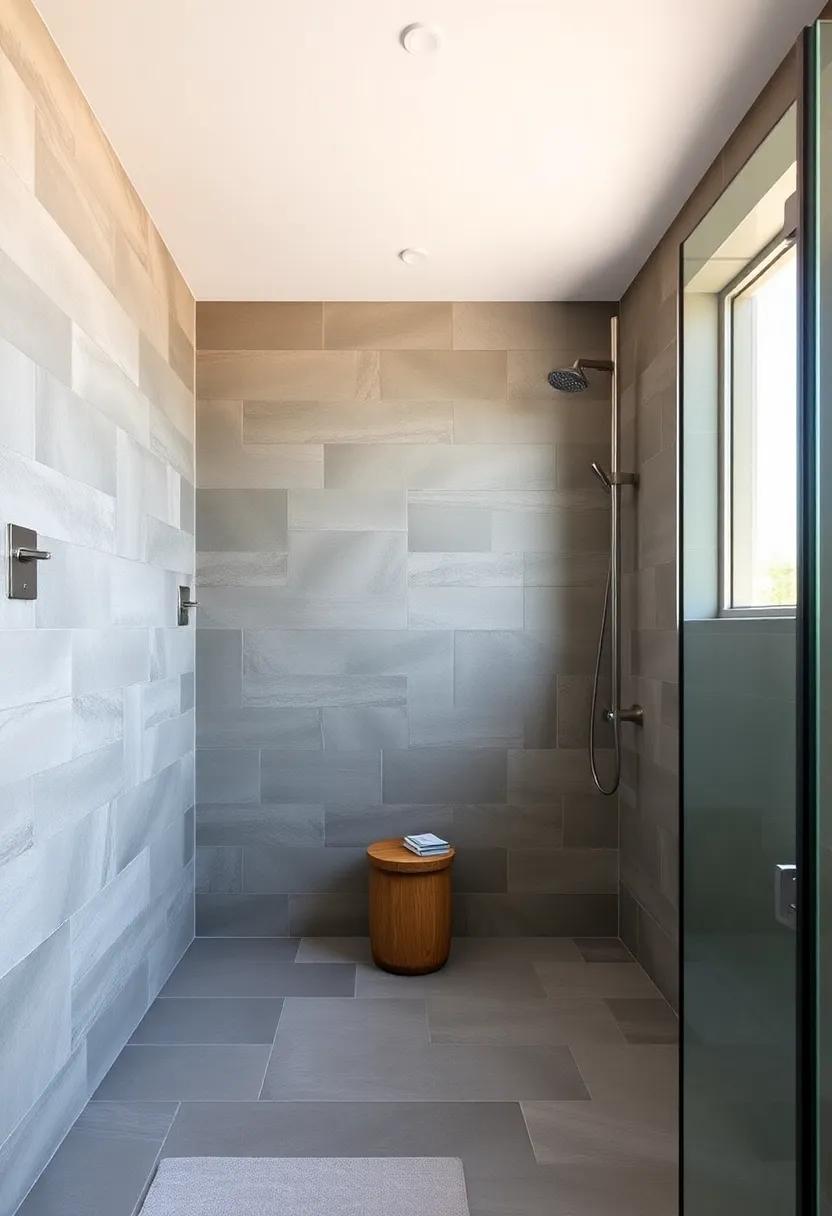Seaspray Slate:⁣ cool gray⁣ slate tiles paired with rain-style showerheads replicate the feel‍ of a misty⁤ ocean spray