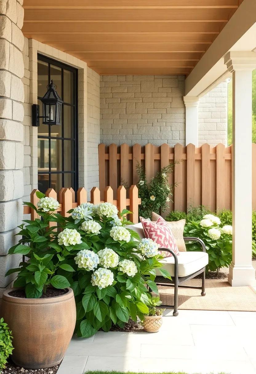 Natural Split Rail Fence ‍Nestled Among⁤ Hydrangeas