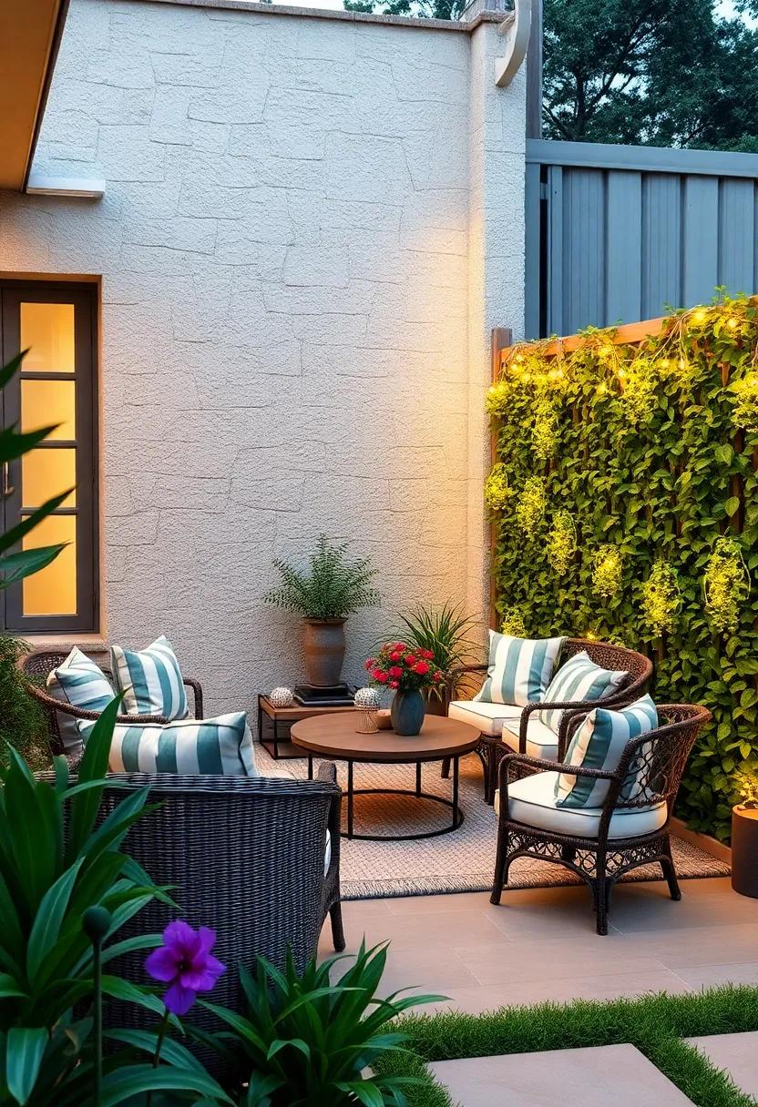 Soft Green Fence with ‌Twinkling Fairy ⁣Lights