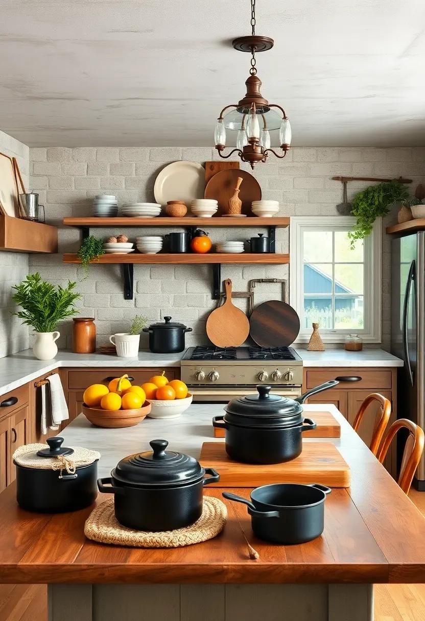 Cast Iron⁤ Cookware Displayed Openly for a Homey Vibe