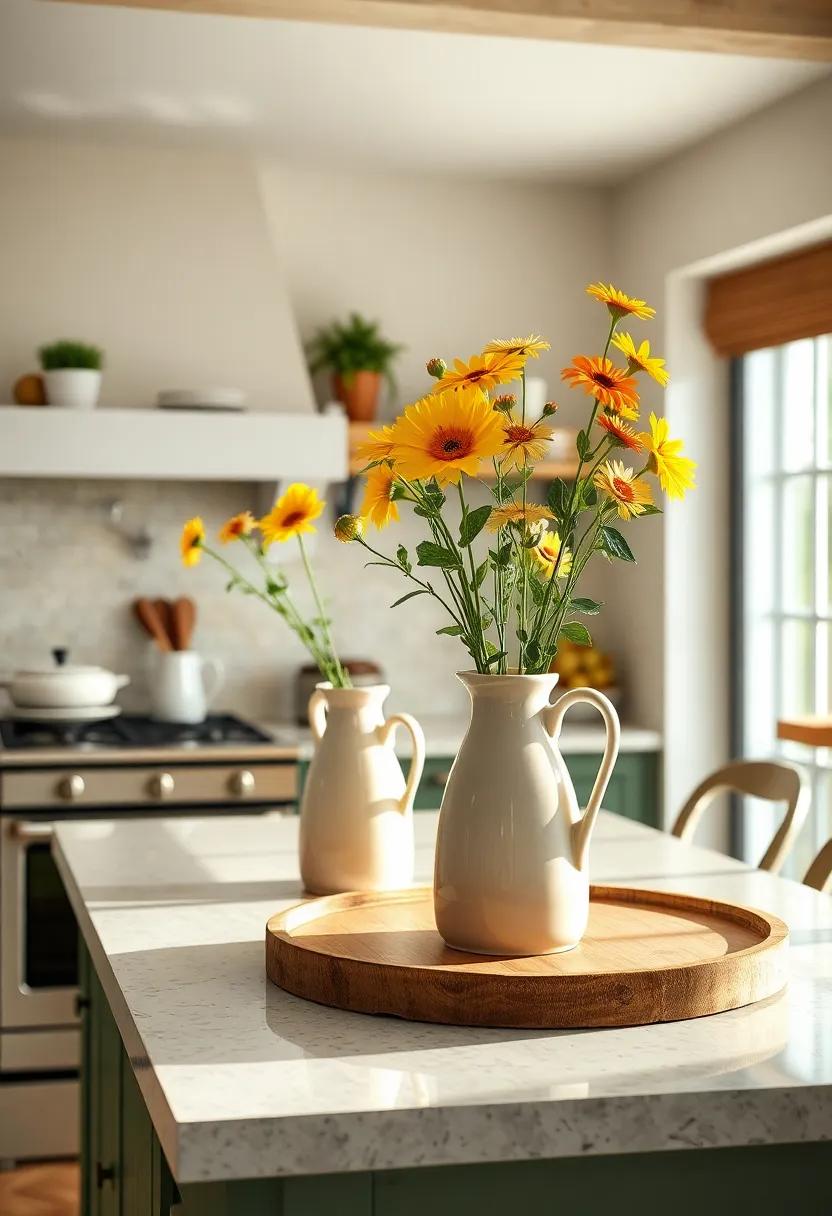Vintage Ceramic Pitchers as Flower‍ Vases