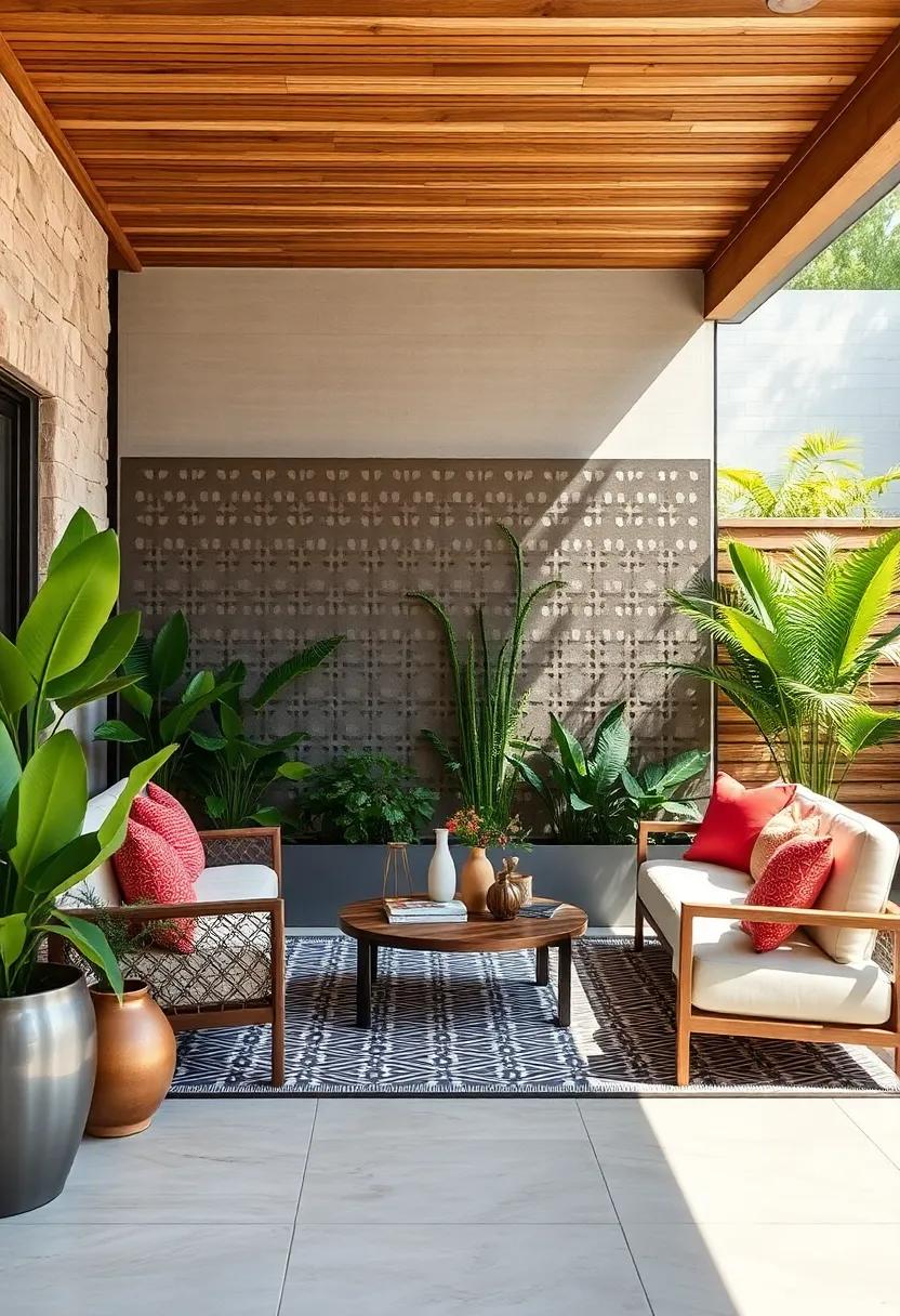 Perforated Screen Panels: Light-filtering and decorative,perforated ⁤metal⁢ or wooden screens define space while casting playful shadows