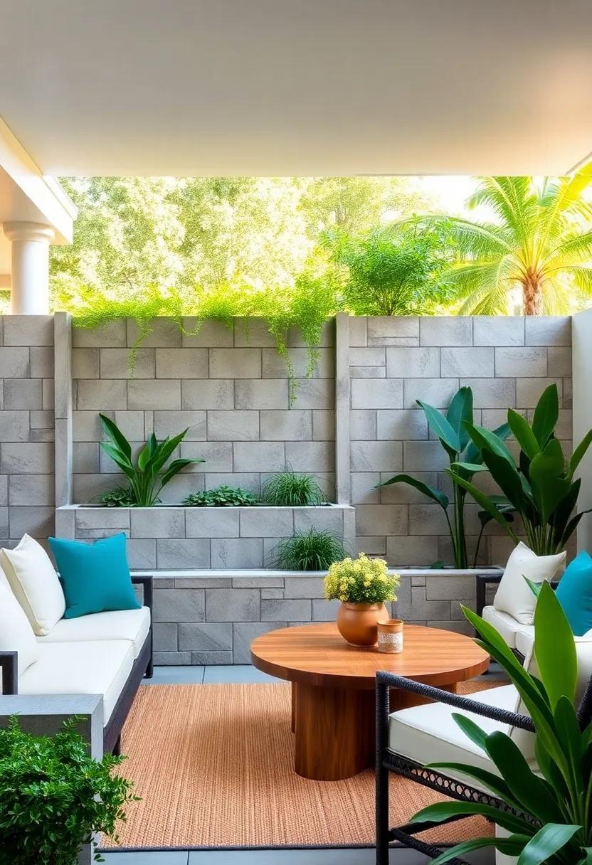 Concrete ⁢Block Planter Walls: Dual-purpose concrete block fences with integrated planters offer solid separation‍ with greenery‍ on top