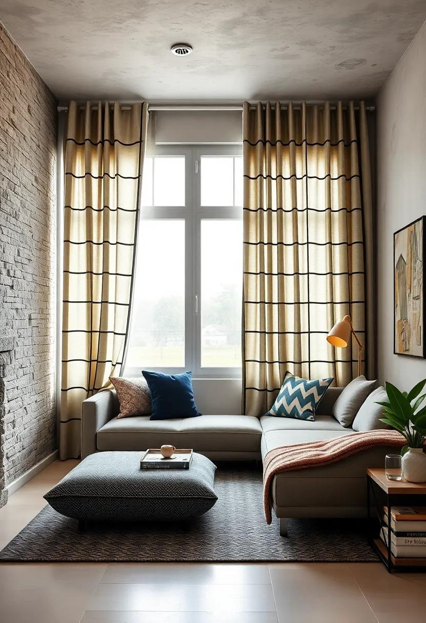 Grid-Patterned Curtains: Frame windows with curtains that showcase ⁤clean, grid-like⁤ designs for‌ an ⁢orderly yet stylish effect