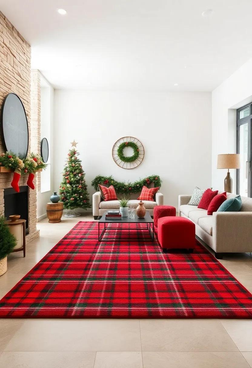 Classic ​Tartan Holiday ‍- Featuring a⁢ rich tartan pattern⁣ with​ reds, greens, and gold, this rug screams​ timeless tradition