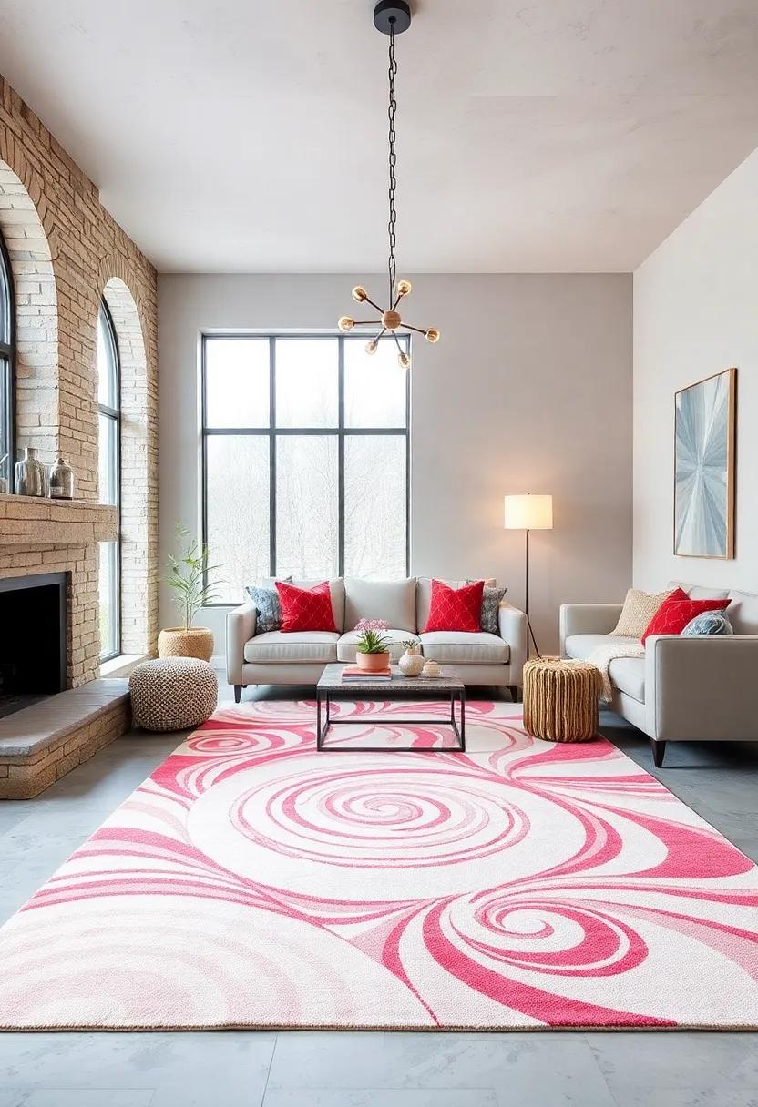Peppermint Swirl ⁢Rug - A​ fresh⁣ twist on ‍candy cane motifs with ‍swirling peppermint patterns in soft pastels