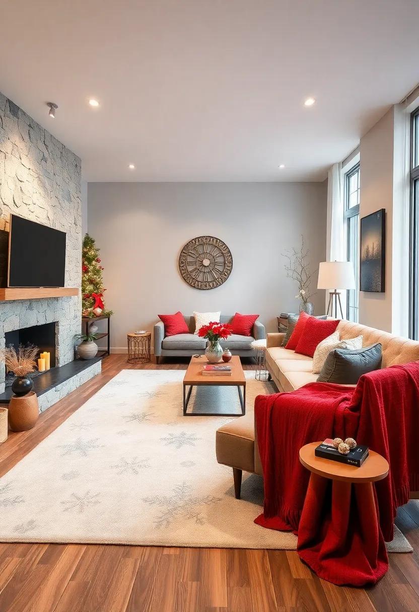 Snowflake​ Symphony Rug -⁢ A delicate pattern‌ of snowflakes⁤ in ‌soft whites⁤ and blues brings a serene winter vibe to ⁣any ⁢room