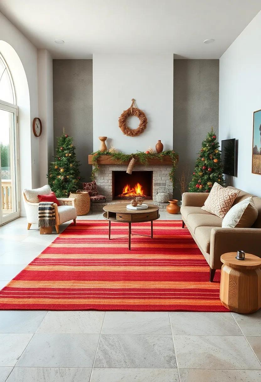 Warm ⁢Hearth Stripes Rug - Cozy ⁢stripes in autumnal reds, ⁢oranges, and‌ golds that⁤ bring ​warmth and familiarity