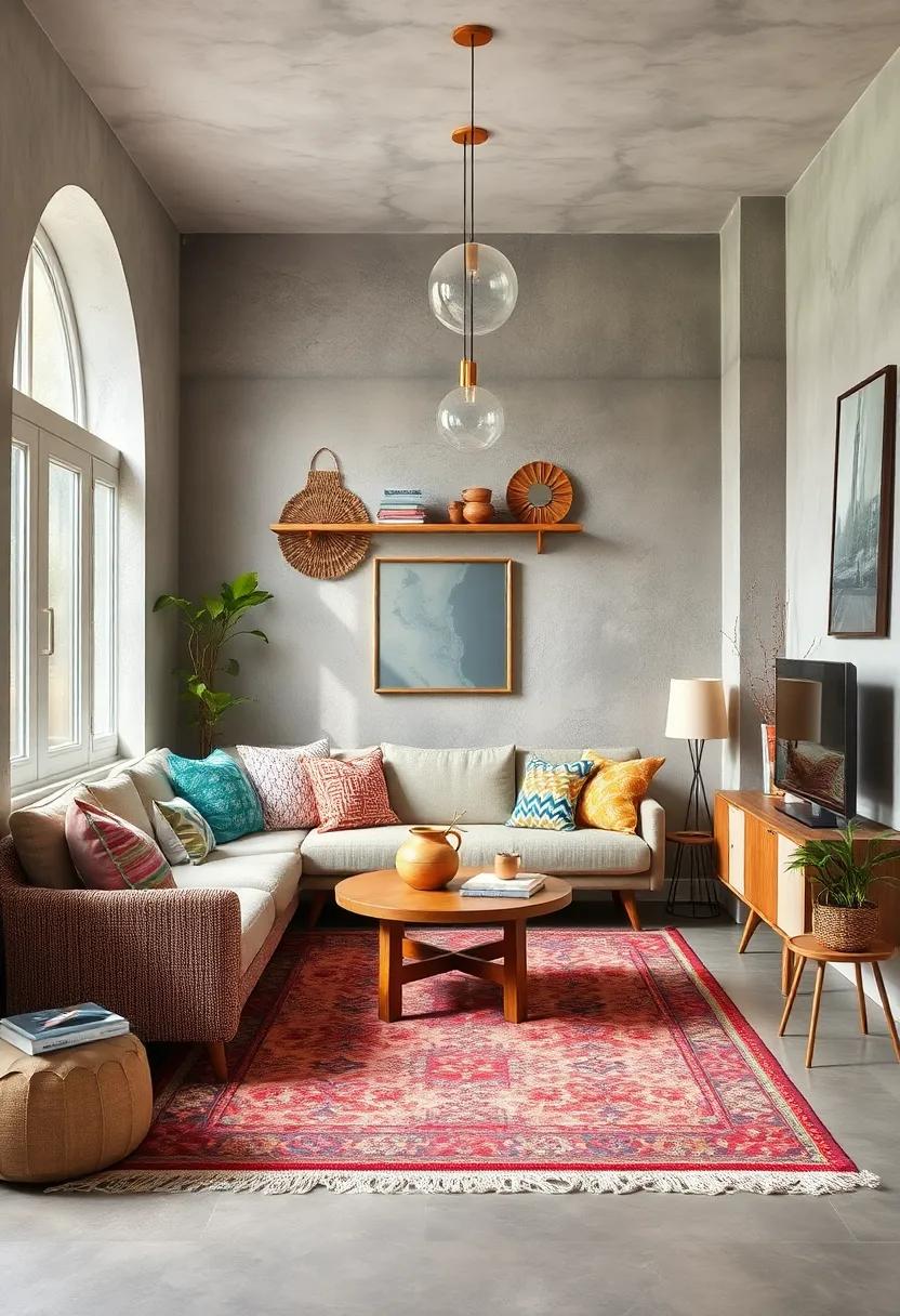 Incorporate a vintage or handmade rug to add authenticity and artisanal charm