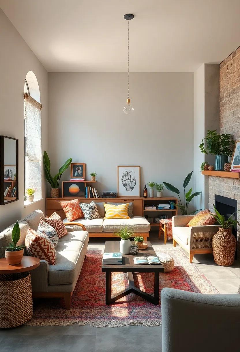 Blend different design eras,like mid-century modern pieces with bohemian decor,for depth