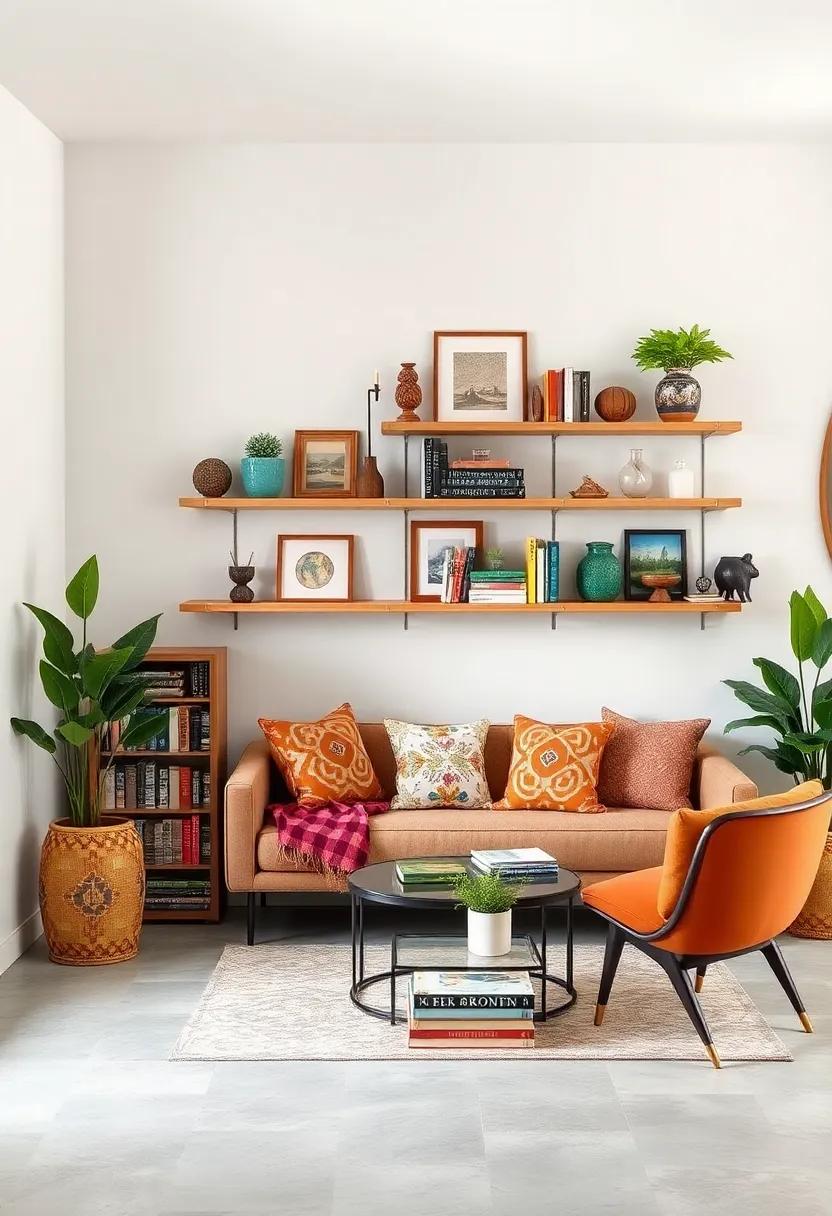 Utilize eclectic bookends and unique knick-knacks to give shelves personality
