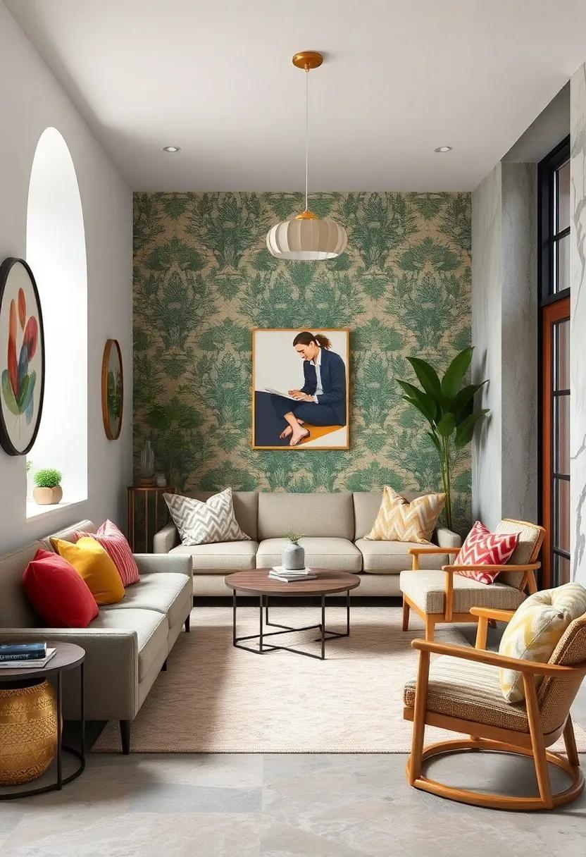 opt for bold wallpaper or a painted accent wall to add character and focal interest