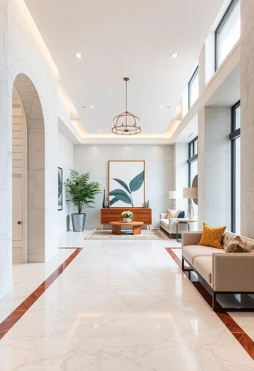 Bookmatched Marble Panels Showcasing Symmetrical Beauty