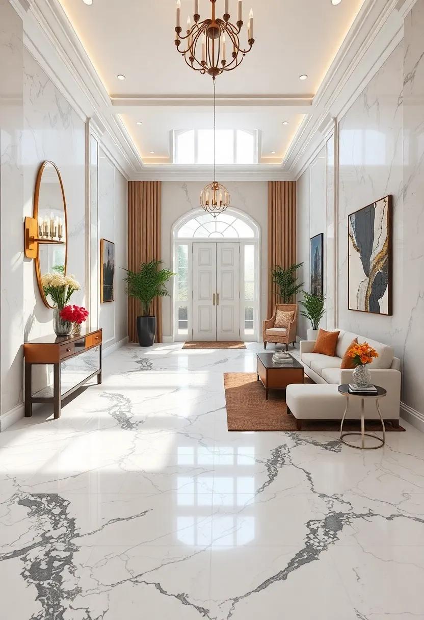 Classic White Marble ⁣with⁤ Black‍ Veining for ‍Timeless⁤ Elegance