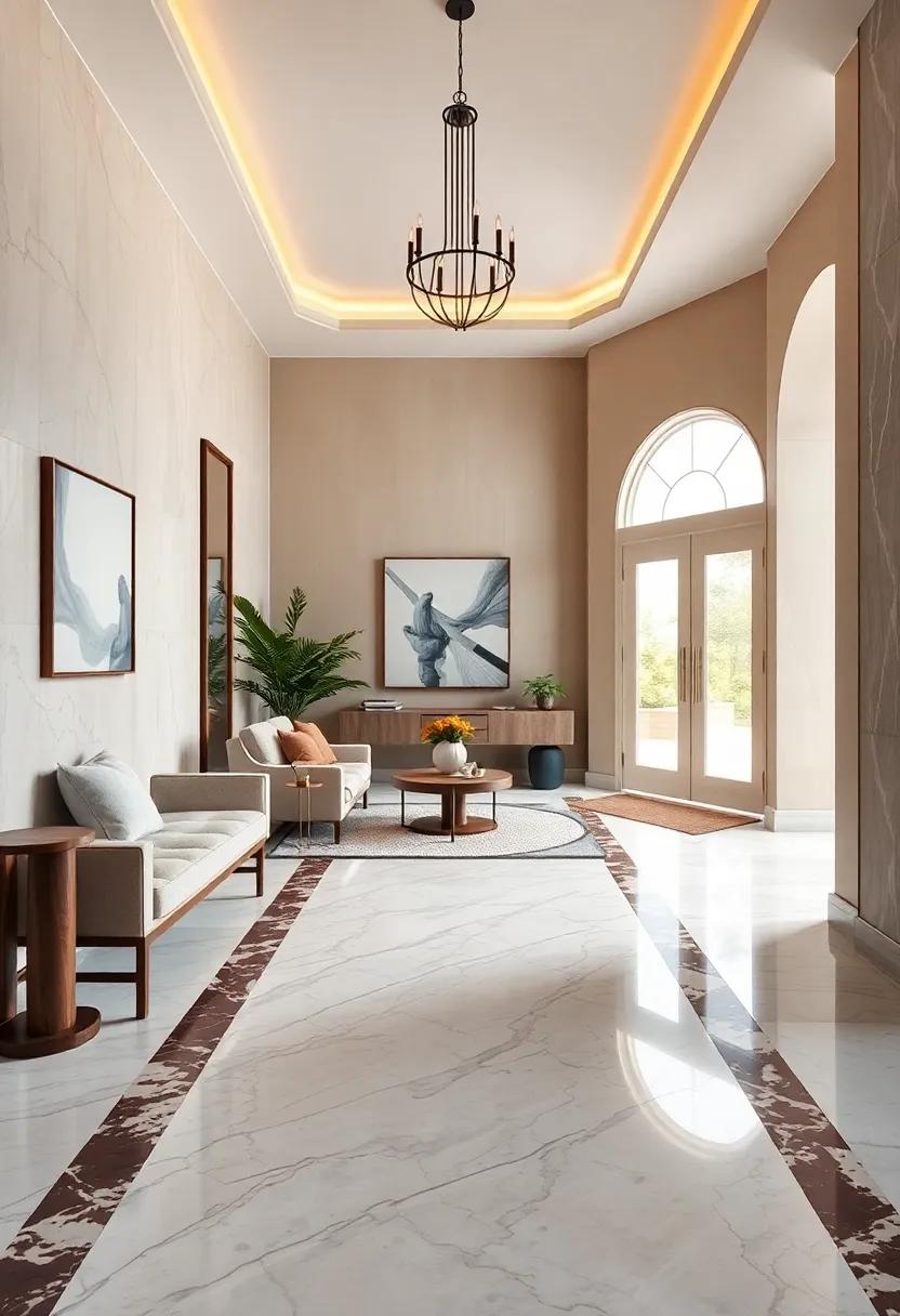 Contrasting Border⁤ Marble Inlays to Frame Your Entryway