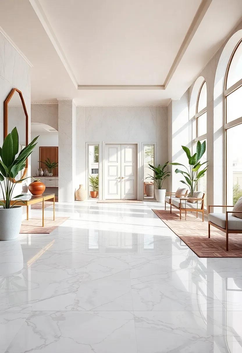 Polished‌ White Marble with Soft‍ Pink‍ Undertones ⁣for Subtle Luxury