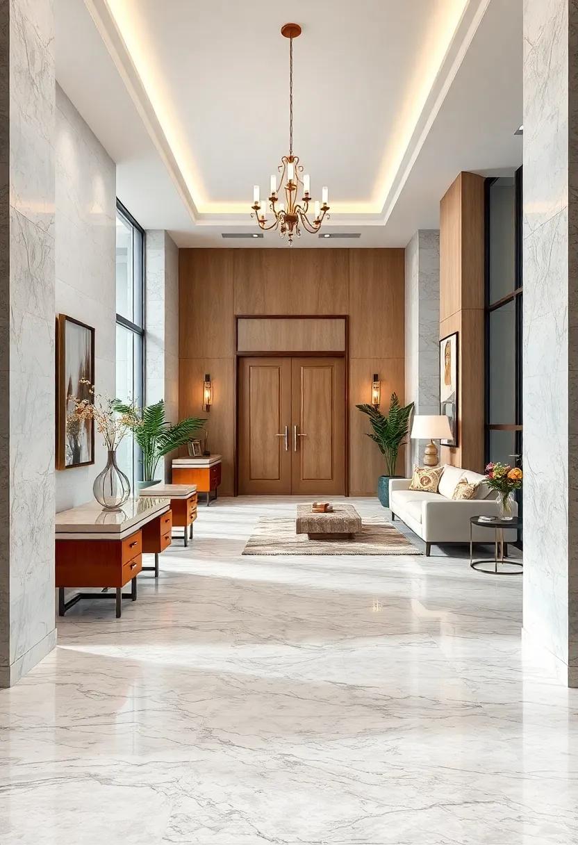 Wide ​Plank Marble Flooring to ​Emphasize Spaciousness