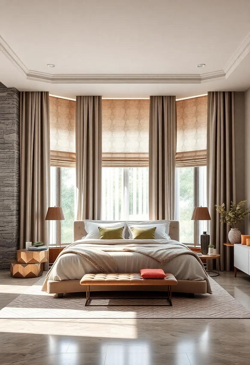 Classic Roman​ Shades with ⁤Subtle Patterns