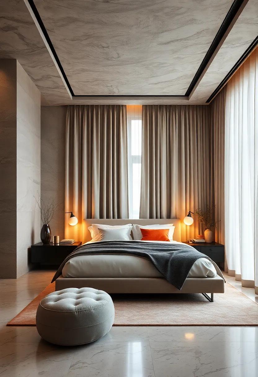 Floor-to-Ceiling Silk​ Panels with Soft pleats