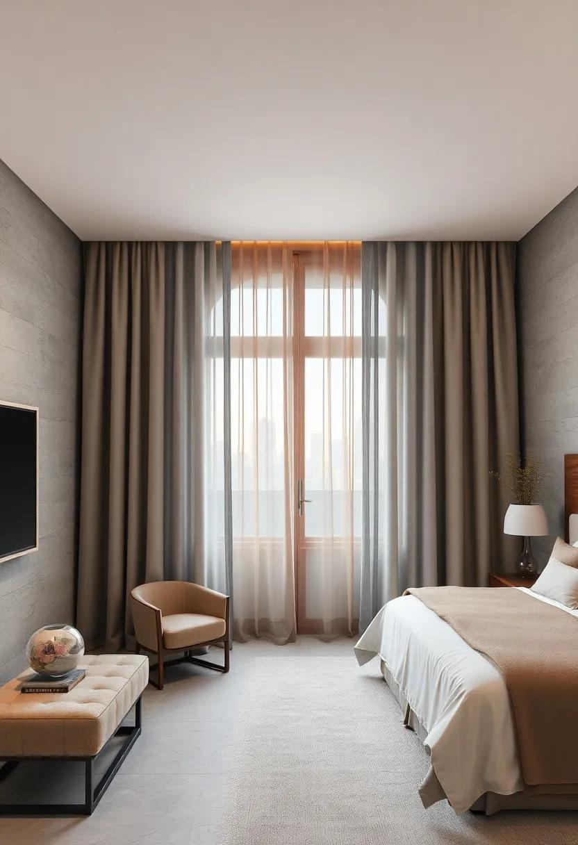 Layered Curtains Combining Opaque and Sheer Fabrics