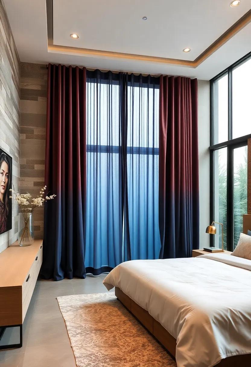 Ombre Dye Curtains‌ to Add Gradient Elegance