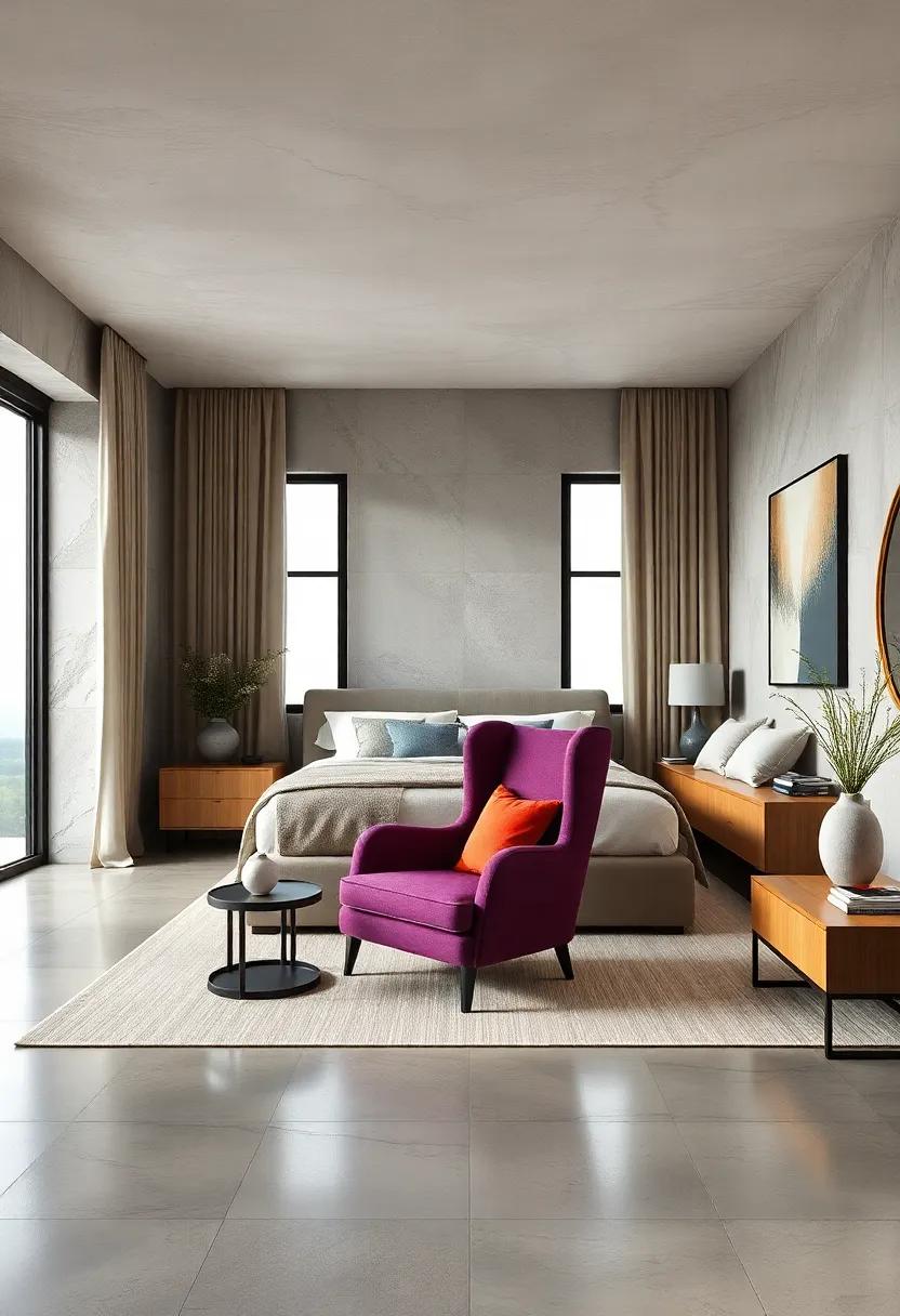 Classic Wingback⁣ Chair in a Bold Color Accent