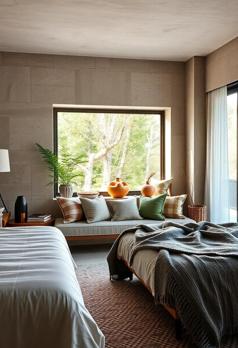 Cozy Window Nook with plush Cushions and Soft Throws